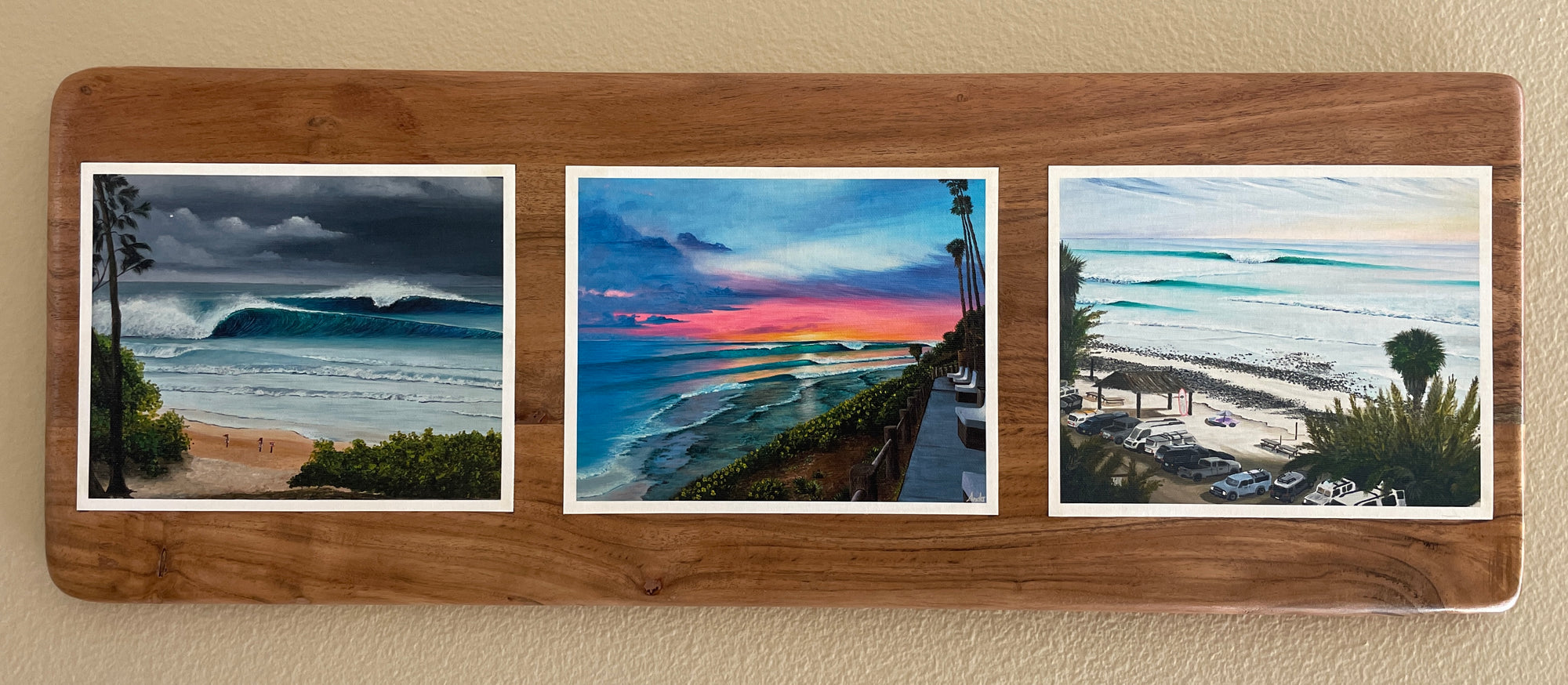 Horizontal Trio of prints - XXL Pipeline, Dusk at Swamis, & Sunset at San Onofre