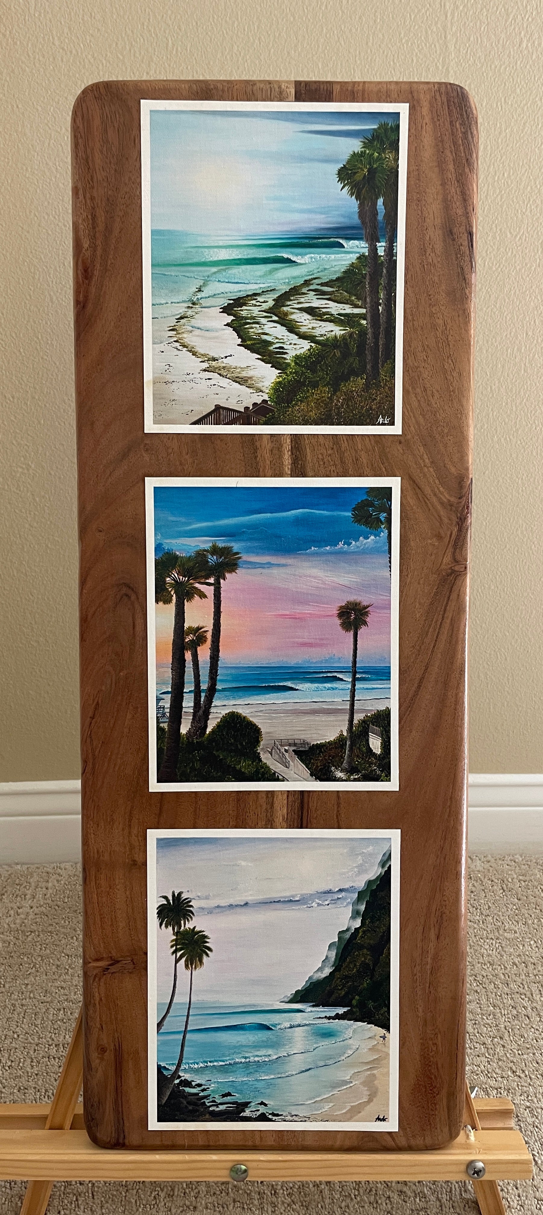 Vertical Trio of prints - Swamis, Fletcher Cove, & Shangri-La
