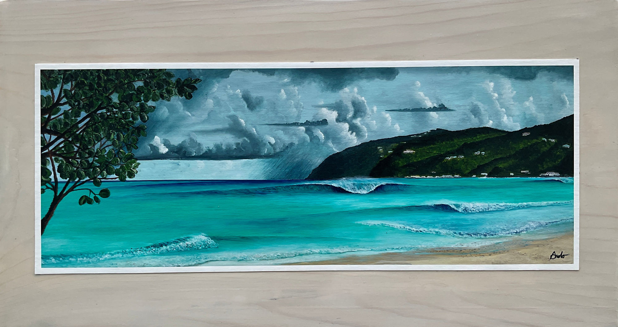 Bomba Shack Reef on custom weathered wood plank