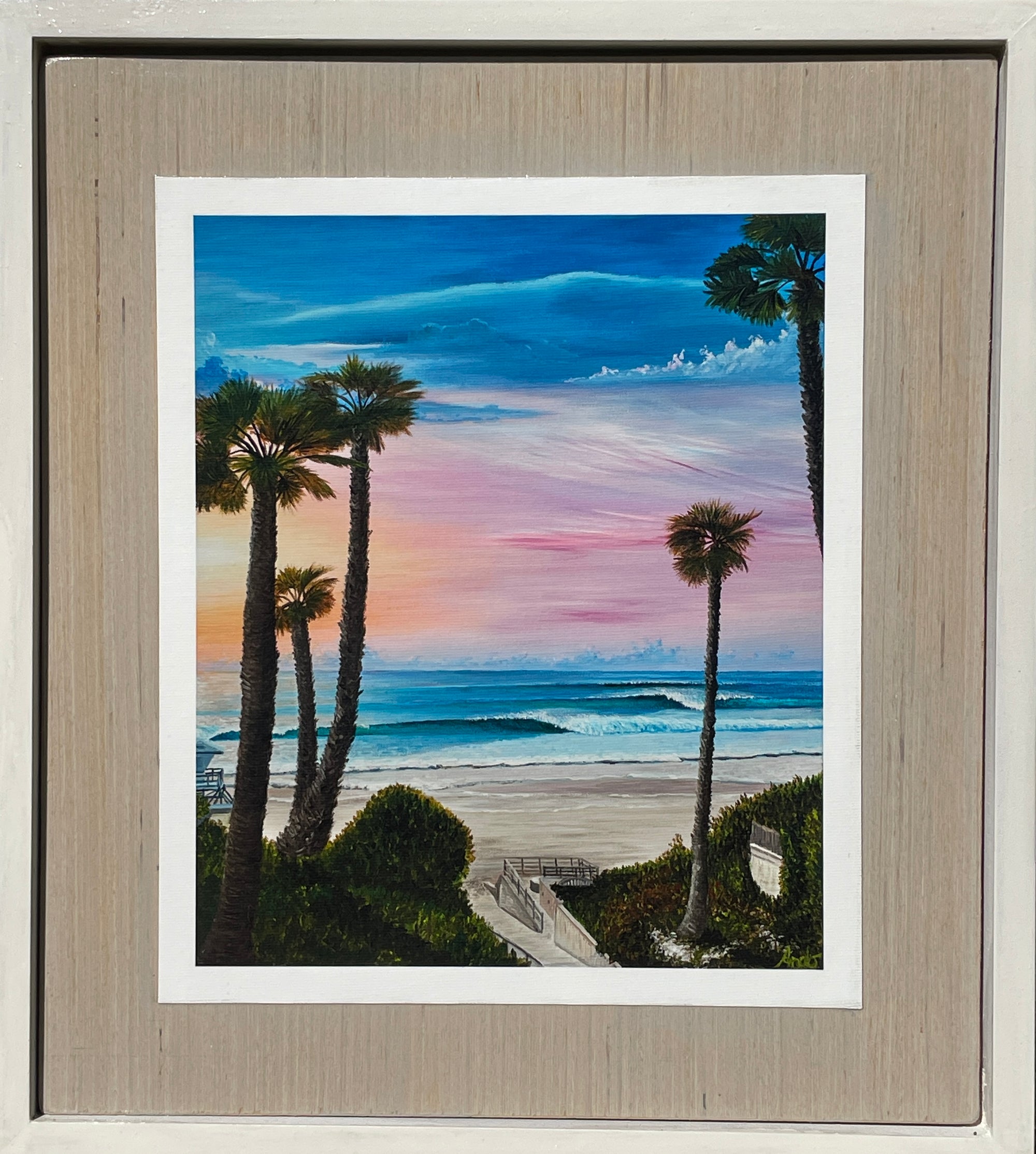 "Fletcher Cove" set into a custom float frame